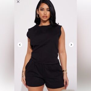Fashion Nova Black Sleeveless Top an bottom set